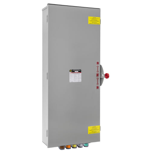 Power Assemblies Cam Lock Connection Switch 400A, Double-Throw, Non-Fusible, Non-Switched Neutral, Cams to Source, 277/480V