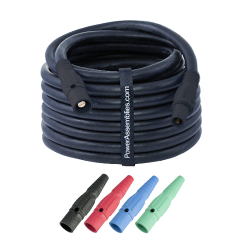 (4) 4/0 AWG Generator Cable Set, 100', 208V (BLK/RED/BLU/GRN) Portable Power Package