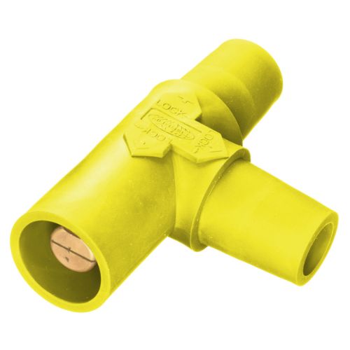 Hubbell Wiring Device-Kellems HBLTY Series 16 Tapping Tee (Female-Female-Male) - Yellow