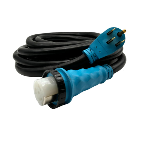 50A RV/EV Extension Cord with Straight Blade to Twist Lock, 30'