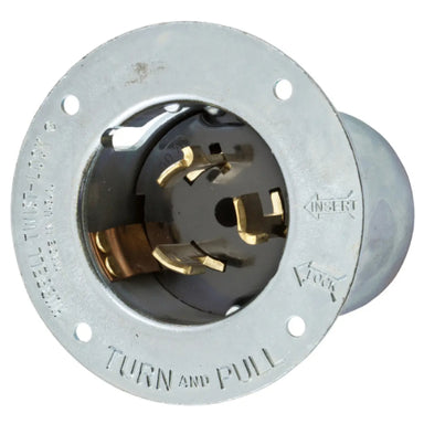Steel Twist Lock 125V/250V, 50A Flanged Inlet Locking Device