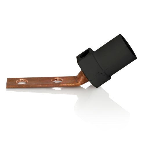 Male Angled Bus Bar Camlock #2 - 4/0, Black