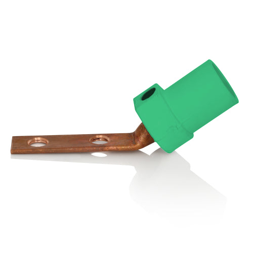 Male Angled Bus Bar Camlock #2 - 4/0, Green