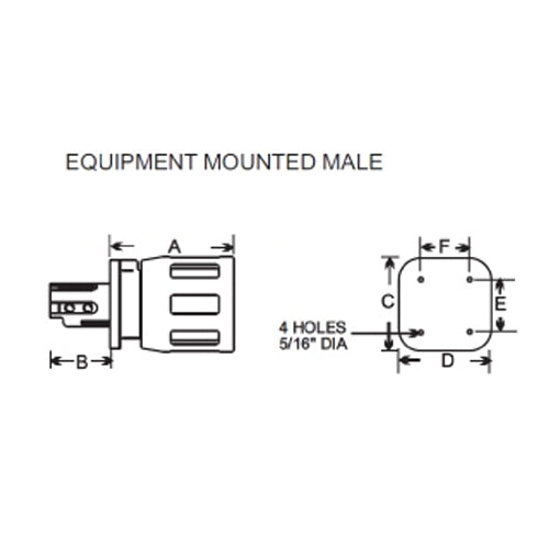 Patton & Cooke C10B1005 Male Equipment Mount 600/1100 V, 145 AMP