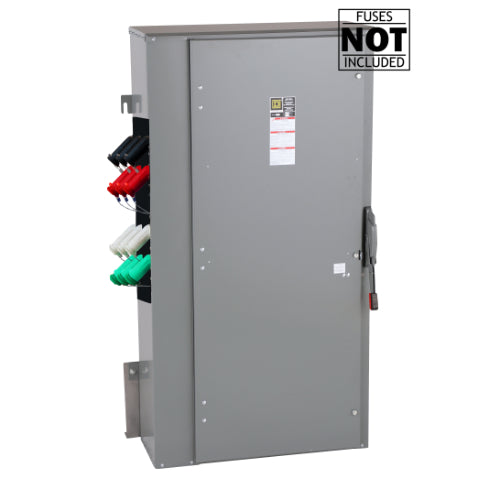 Cam Lock Connection Switch 1000A, Single-Throw, Fusible, Non-Switched Neutral, Cams to Source, 120/240V