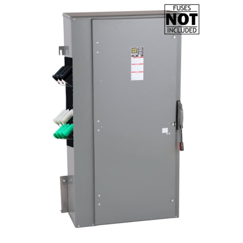 Cam Lock Connection Switch 1000A, Single-Throw, Fusible, Non-Switched Neutral, Cams to Source, 120V