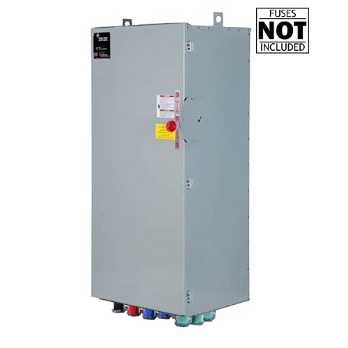 Power Assemblies Cam Lock Connection Switch 1000A, Double-Throw, Fusible, No Neutral, Cams to Source, 208V