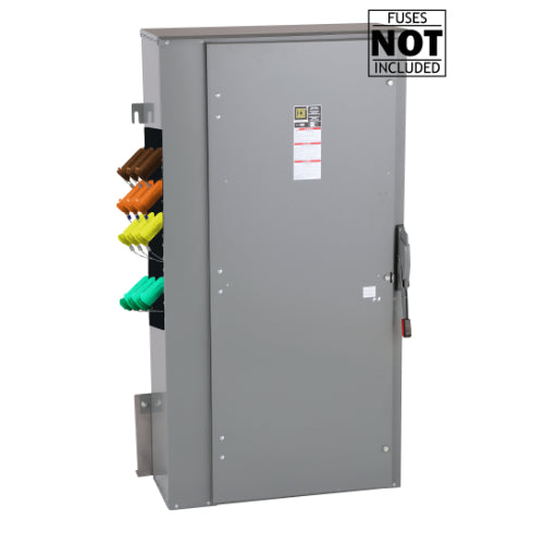 Cam Lock Connection Switch 1000A, Single-Throw, Fusible, No Neutral, Cams to Source, 480V