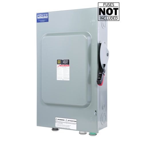 Cam Lock Connection Switch 100A, Single-Throw, Fusible, Non-Switched Neutral, Cams to Source, 120V