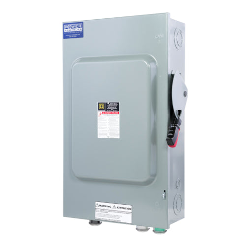 Cam Lock Connection Switch 100A, Single-Throw, Non-Fusible, Non-Switched Neutral, Cams to Source, 120V