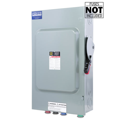 Cam Lock Connection Switch 100A, Single-Throw, Fusible, No Neutral, Cams to Source, 600V