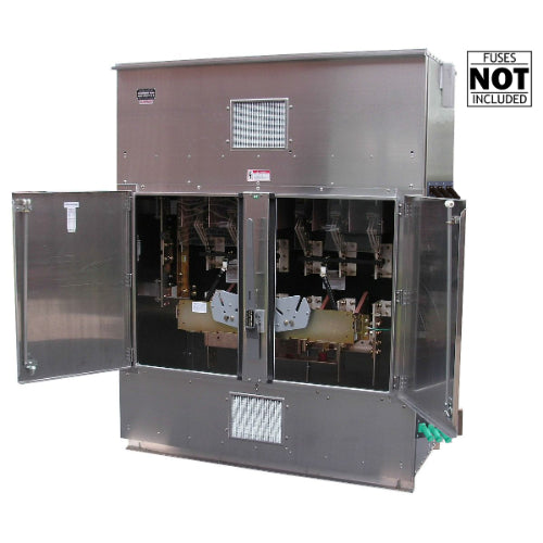 Power Assemblies Cam Lock Connection Switch 1200A, Double-Throw, Fusible, Switched Neutral, Cams to Source, 120/240V