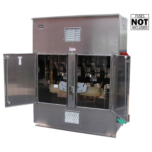 Power Assemblies Cam Lock Connection Switch 1200A, Double-Throw, Fusible, No Neutral, Cams to Source, 600V
