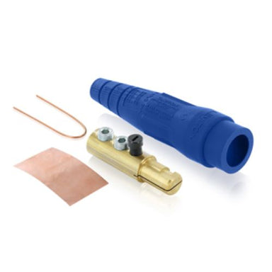 18D22-R 18 Series Cam-Type Male Detachable Plug, double set screw, blue