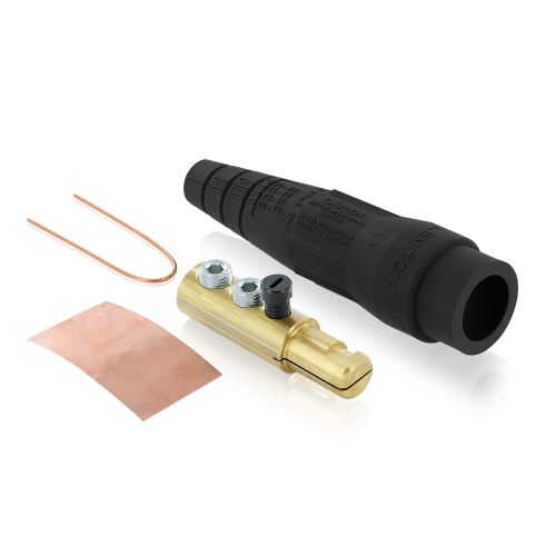 18D22-E 18 Series Cam-Type Male Detachable Plug, double set screw, black