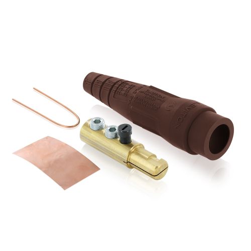 18D22-R 18 Series Cam-Type Male Detachable Plug, double set screw, brown