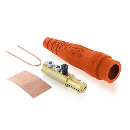18D22-R 18 Series Cam-Type Male Detachable Plug, double set screw, orange