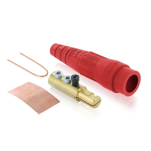 18D22-R 18 Series Cam-Type Male Detachable Plug, double set screw, red