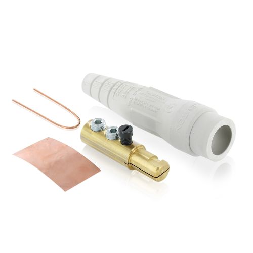 18D22-R 18 Series Cam-Type Male Detachable Plug, double set screw, white
