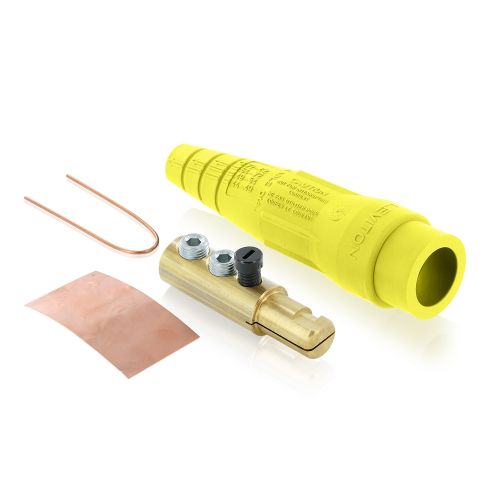 18D22-R 18 Series Cam-Type Male Detachable Plug, double set screw, yellow