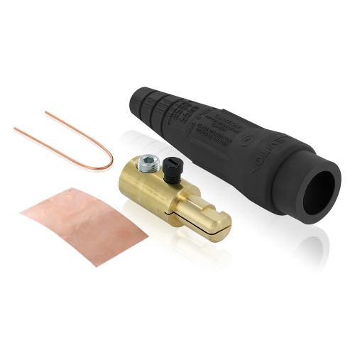 18D23-E 18 Series Cam-Type Male Detachable Plug, Single Set Screw Termination, 2,0 – 4,0 AWG,Black