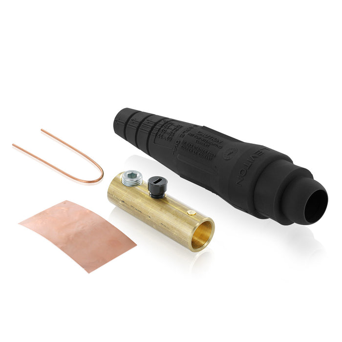 18 Series Female Detach Plug, SSS,Ball Nose,#2-2/0 AWG,Black