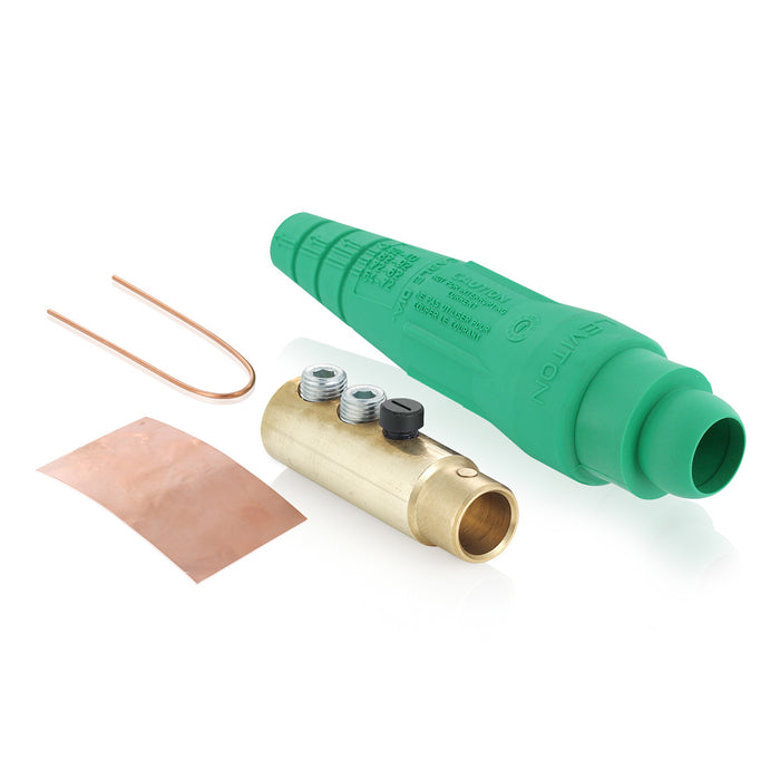 18 Series Female Detach Plug,DSS,Ball Nose,2/0-4/0 AWG,Green