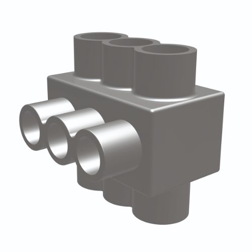 Insulated Multitap Connector, Double-Sided Entry, 6 Ports, #2 AWG - 750 Kcmil