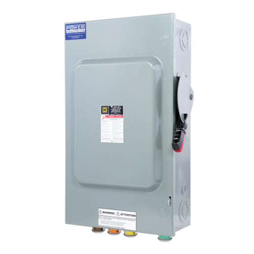 Cam Lock Connection Switch 200A, Single-Throw, Non-Fusible, No Neutral, Cams to Source, 480V