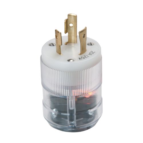 Marinco 20A 125V Plug, Locking w/Neon Bulb
