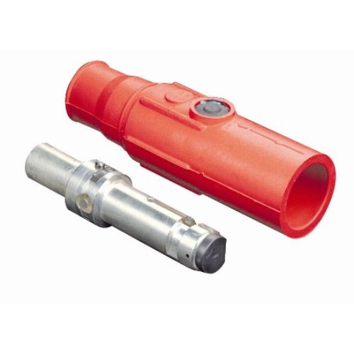 22 Series Ball Nose In-Line Latching Connector, 250-350MCM, 690 Amp Max, male, red