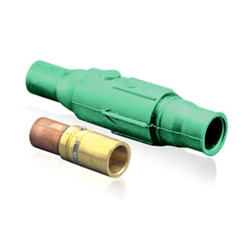 22 Series Ball Nose In-Line Latching Connector, 250-350MCM, 690 Amp Max, female, green