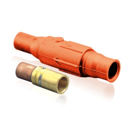 22 Series Ball Nose In-Line Latching Connector, 350-500MCM, 690 Amp Max, female, orange