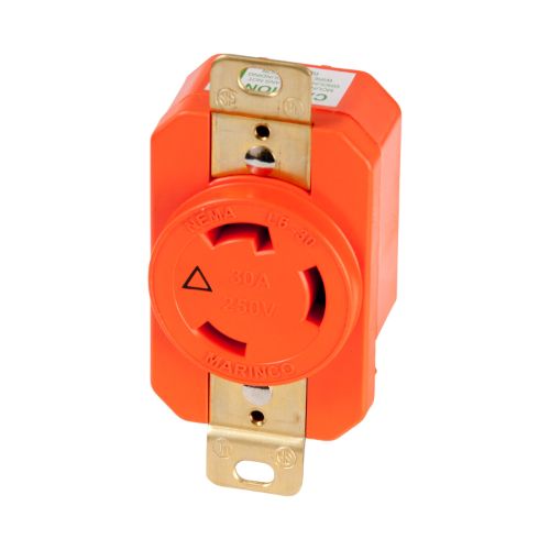 Marinco 30A 250V Receptacle, Locking Isolated Ground