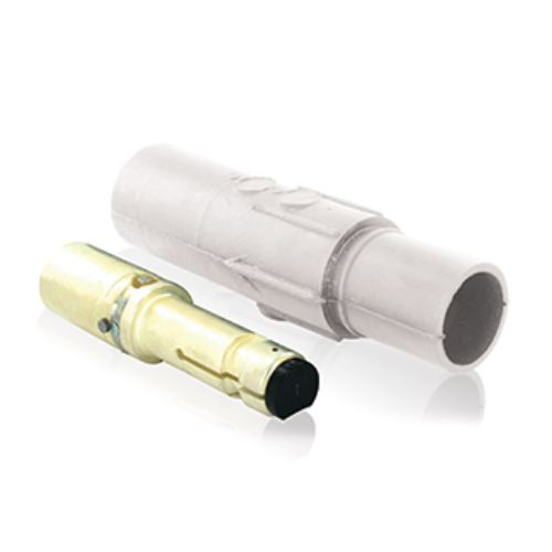 23 Series Taper Nose In-Line Latching Connector, 500-750MCM, 690 Amp Max, male, white