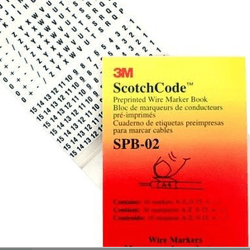 3M Company Pre-Printed Wire Marker Book(10 each: A-Z, 0-15, +, -, /)5PK