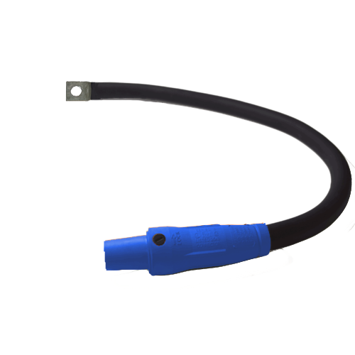 Power Assemblies Pig Tails 400A Type W Series 16 Female / Lug 3' Blue
