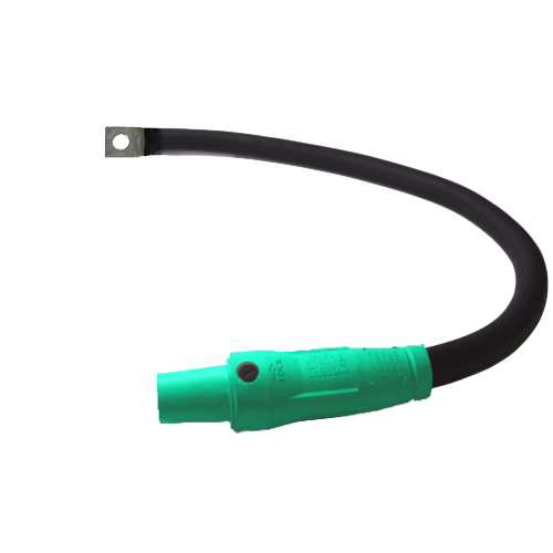 Power Assemblies Pig Tails 400A Type W Series 16 Female / Lug 3' Green