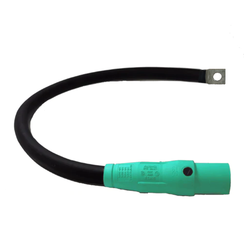 Power Assemblies Pig Tails 400A Type W Series 16 Male / Lug 3' Green
