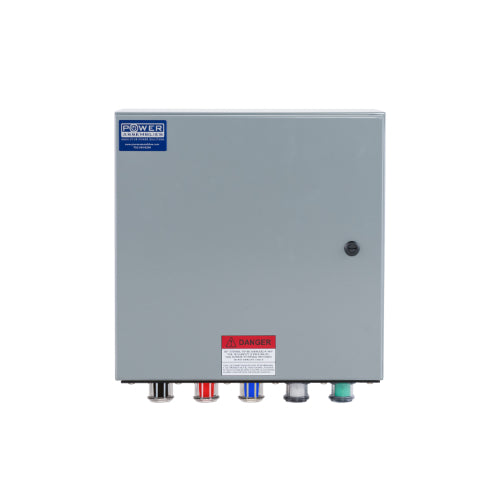 Power Assemblies Camlock Con Box, Bottom 90°, Threaded Post, 400 Amps, 120/208 Volts, Female, Blk/Red/Blu/Wht/Grn