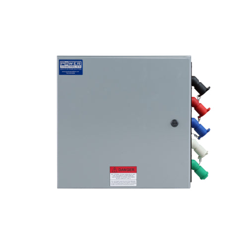 Power Assemblies Camlock Con Box, Right 45°, Double Set Screw, 400 Amps, 120/208 Volts, Female, Blk/Red/Blu/Wht/Grn