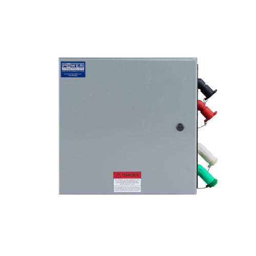 Power Assemblies Camlock Con Box, Right 45°, Double Set Screw 400 Amps, 120/240 Volts, Female, Blk/Red/Wht/Grn