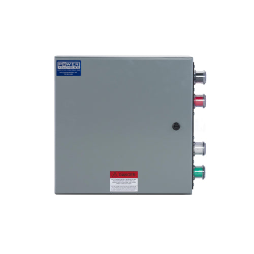 Power Assemblies Camlock Con Box, Right 90°, Threaded Post, 400 Amps, 120/240 Volts, Male, Blk/Red/Wht/Grn