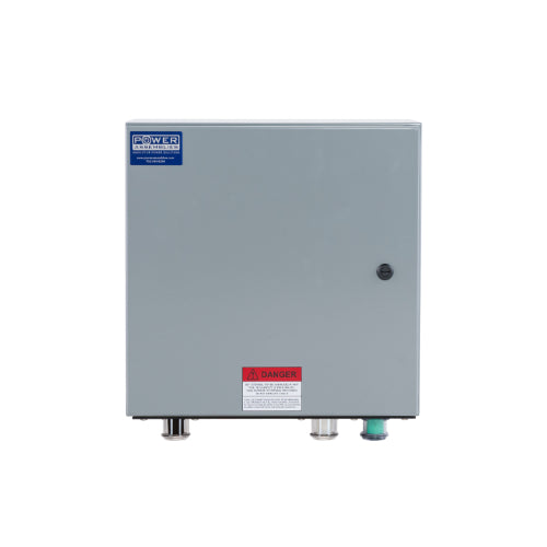 Power Assemblies Camlock Con Box, Bottom 90°, Threaded Post, 400 Amps, 120 Volts, Female, Blk/Wht/Grn