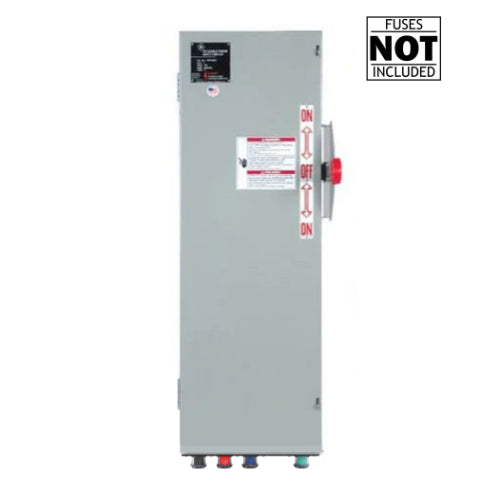 Power Assemblies Cam Lock Connection Switch 400A, Double-Throw, Fusible, No Neutral, Cams to Source, 208V