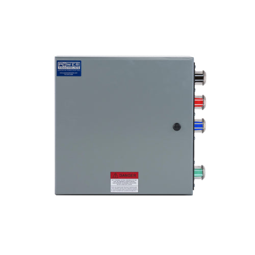 Power Assemblies Camlock Con Box, Right 90°, Threaded Post 400 Amps, 208 Volts, Female, Blk/Red/Blu/Grn