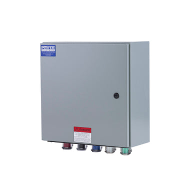 Power Assemblies Camlock Con Box, Bottom 90°, Double Set Screw, 400 Amps, 347/600 Volts, Male, Red/Blk/Blu/Wht/Grn