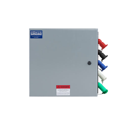 Power Assemblies Camlock Con Box, Right 45°, Threaded Post, 400 Amps, 347/600 Volts, Female, Red/Blk/Blu/Wht/Grn