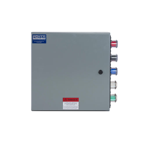 Power Assemblies Camlock Con Box, Right 90°, Threaded Post, 400 Amps, 347/600 Volts, Male, Red/Blk/Blu/Wht/Grn