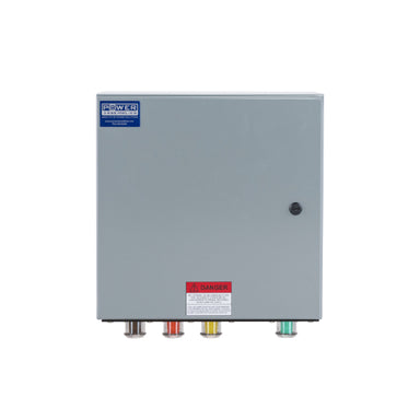Power Assemblies Camlock Con Box, Bottom 90°, Threaded Post, 400 Amps, 480 Volts, Male, Brn/Org/Yel/Grn